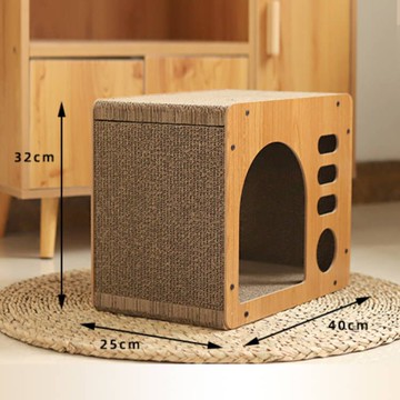 貓抓板 貓窩 貓咪用品 貓咪貓抓板窩貓抓板貓窩一體耐磨爪子貓咪瓦楞紙立式耐抓玩具用品『ZW0621』