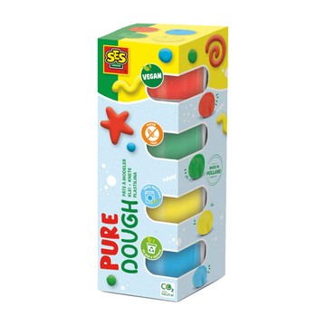 荷蘭SES 幼兒DIY快樂創意黏土純淨4色x90gr-00511