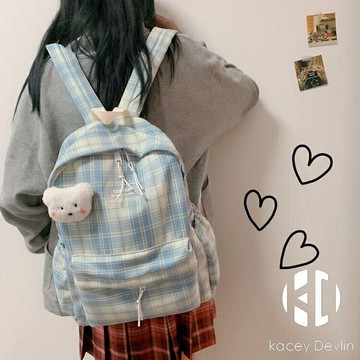 日系小清新軟妹古著感少女書包 韓版學院風雙肩包女學生JK背包【聚物優品】