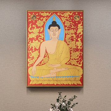 異麗東南亞風格高清噴繪油畫玄關客廳佛像裝飾畫餐廳裝飾掛畫墻畫