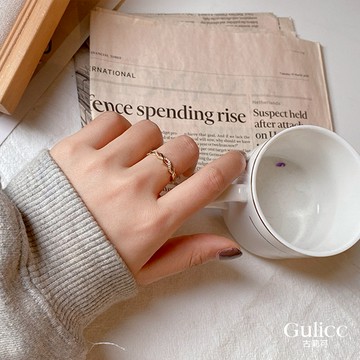 【Golicc】戒指 麻花開口戒指