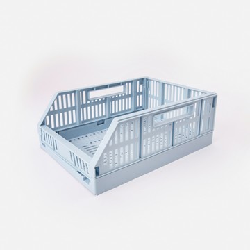 可折疊斜口收納籃S 藍