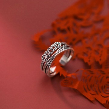 麻將戒指發財銅錢轉運純銀女打麻將贏錢神器萬能隨身逢賭必贏招財