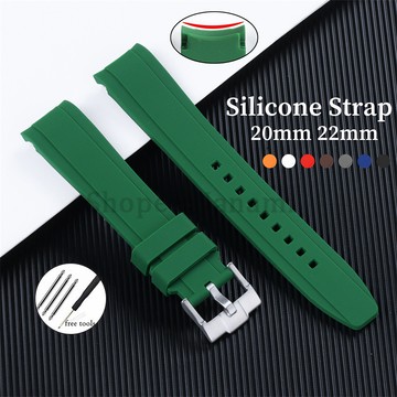 彎曲末端矽膠錶帶 20 毫米 22 毫米適用於 Moonswatch 錶帶軟橡膠運動手鍊適用於 OMEGA 錶帶男士女士