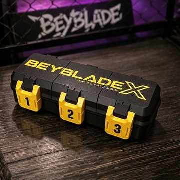 🍀臺灣出貨🍀霸旋陀螺X BEYBLADE X收納盒 戰鬥陀螺 收納盒 軸心桌面 收納盒 不帶陀螺 出行方便 黃黑配色