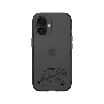 iPhone 16 Clear (相機按鈕) 酷墨灰 - Animal Silhouette / 動物剪影 - 動物幾何-北極熊