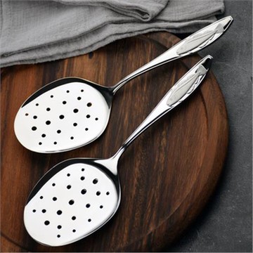 18-10不銹鋼魚鏟漏剷平口漏勺