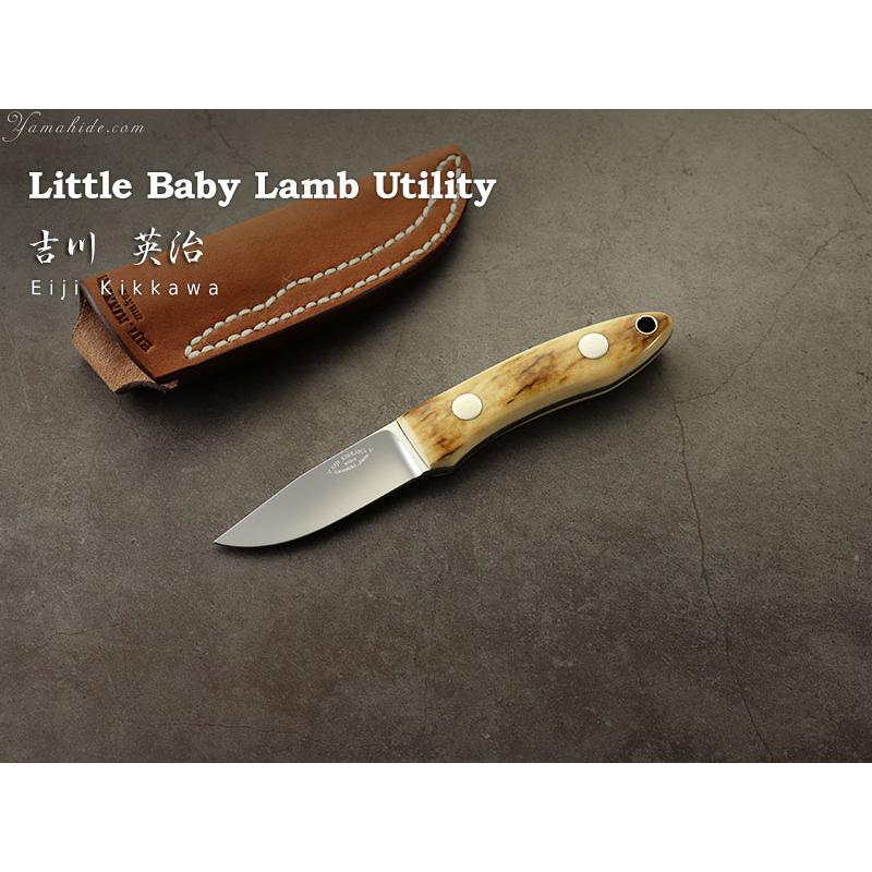 吉川 英治 作 1101 リトルベビー ラムユーティリティー マンモスアイボリー シースナイフ Eiji Kikkawa Little Baby Utility Sheath knife