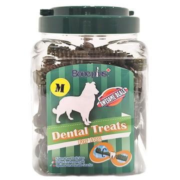 Boneplus 狗專用 超效動能雙頭潔牙骨 螺旋動能設計 柔軟度高  700g  1罐  天然草本