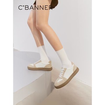 千百度女鞋春秋氣質休閑板鞋德訓鞋小白鞋舒適運動鞋跑步鞋百搭