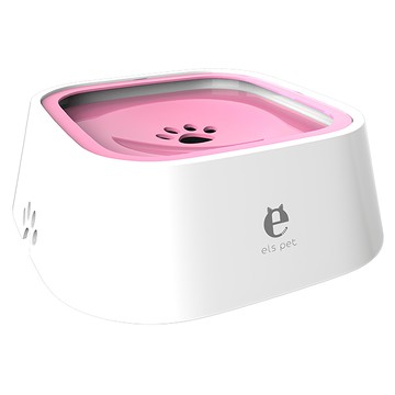 els pet 寵物不濕嘴漂浮碗  粉色  ABS+PP材質  1個