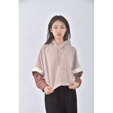 (M) nylora韓牌質感連帽粉色長袖上衣二手衣