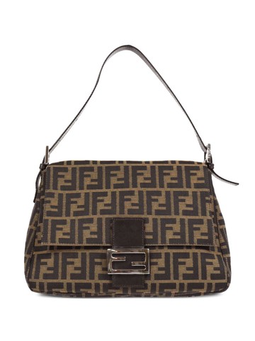 Fendi Pre-Owned - 1990-2000 Mamma Baguette shoulder bag - women - Leather/Canvas - One Size - Brown