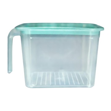 mohe 木暉居家 聰明日期透明帶蓋帶柄密封保鮮盒 小款方型 藍色 300g 4個  1組