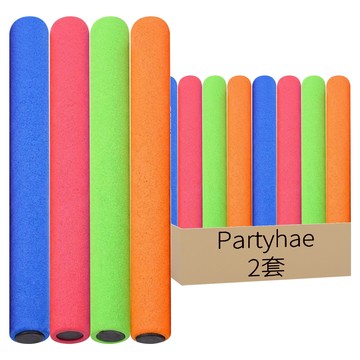 Partyhae 競賽用海綿接力棒 4入組  紅色、橙色、檸檬綠、藍色  2套