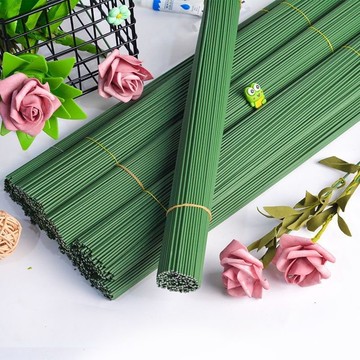 🌟蝦皮隔日達🌟🔥特殺優品🔥綠花桿花桿手工勾花花桿鐵花絲網花幹花鈎針毛線包膠鐵簽子假花枝 WONK