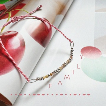 Found.Myth 幸運能量 天然粉東陵摩斯密碼手鍊 客製化情侶手鍊可