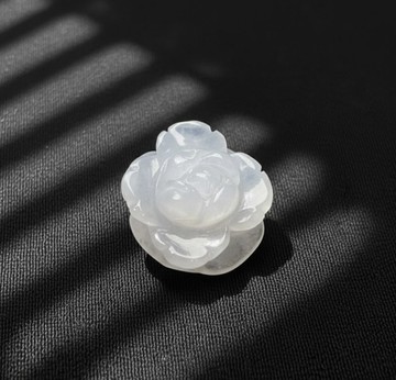 冰種翡翠牡丹花 | 裸石 | 天然緬甸玉翡翠A貨 | 送禮