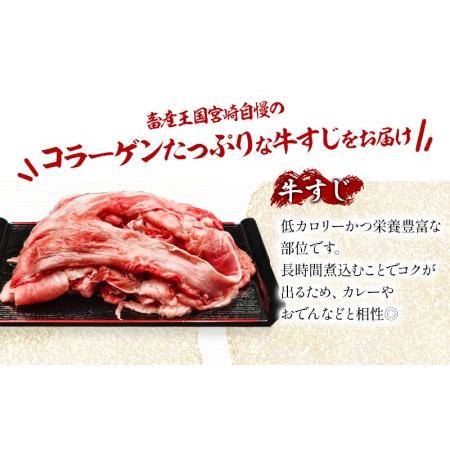 ふるさと納税  宮崎牛 牛すじ (1kg×2パック) 合計2kg 宮崎県宮崎市