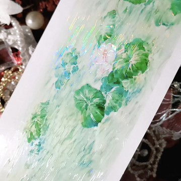 水色 光る蓮池 東方の風雅 PET 虹光 割型貼紙卷 (kiss-cut)