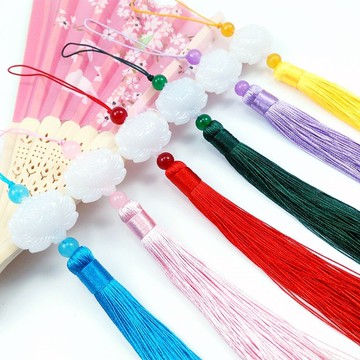 仿白玉蓮花 流蘇穗子 復古風吊穗 diy手工材料 中國風配飾 掛穗扇 吊穗 中國結流蘇 包包吊墜 玉珠吊墜