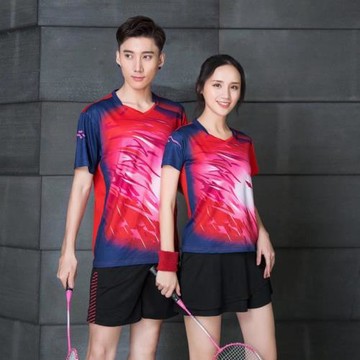 男女羽毛球服套裝快干乒乓球團體短袖比賽服印號印字網排球訓練衣