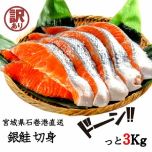 訳あり 石巻直送 銀鮭切身 3kg 送料無料 サケ しゃけ 海鮮 まとめ買い 大容量 food