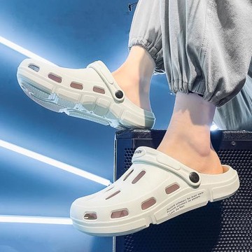 開車洞洞鞋男士夏季潮外穿防滑軟底休閑戶外沙灘鞋涼鞋包頭拖鞋男