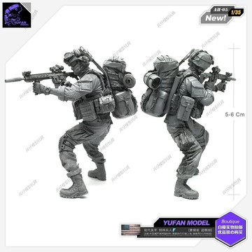 【台灣出貨】✨免運 白膜 1/35現代美軍 C 樹脂兵人模型AH-05 模型製作