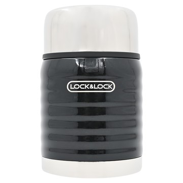 LocknLock 樂扣樂扣 波浪紋不鏽鋼保溫罐  黑色  550ml  1個