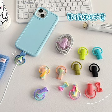 ins爆款 夏日卡通線套 二合一繞線器 咬線器 集線器 適用 蘋果 iPhone 三星 oppo 數據線 充電線 保護套