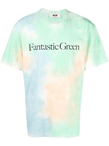MSGM - Fantastic Green tie-dye T-shirt - men - Organic Cotton - M