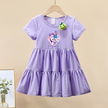 女童短袖洋裝洋派夏裝1-3歲女寶寶印花公主裙嬰兒夏天蛋糕裙子