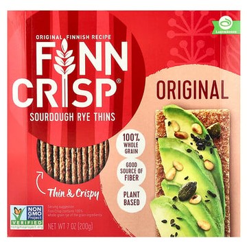 Finn Crisp, 酵母黑麥薄脆餅，原味，7 盎司（200 克）