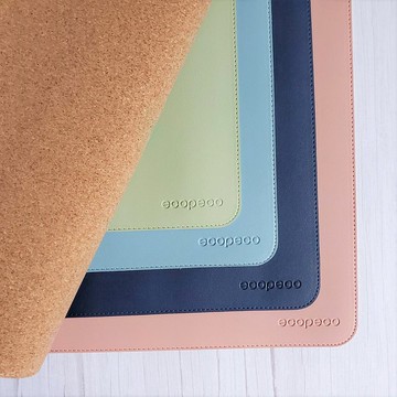 超大皮革軟木桌墊/ 家用辦公室學生桌墊 雙面防水 柔軟耐用