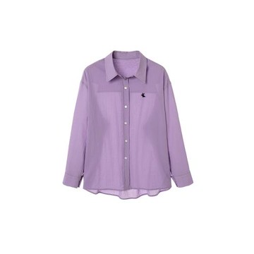 EKOOL冰紗棉~輕薄透氣刺繡防曬長袖襯衫女夏季肌理感寬松顯瘦襯衣