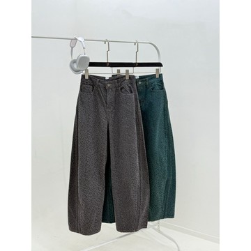 【APPAREL】豹紋彎刀褲 水洗質感 錐形剪裁 Y2K街頭風 男女同款