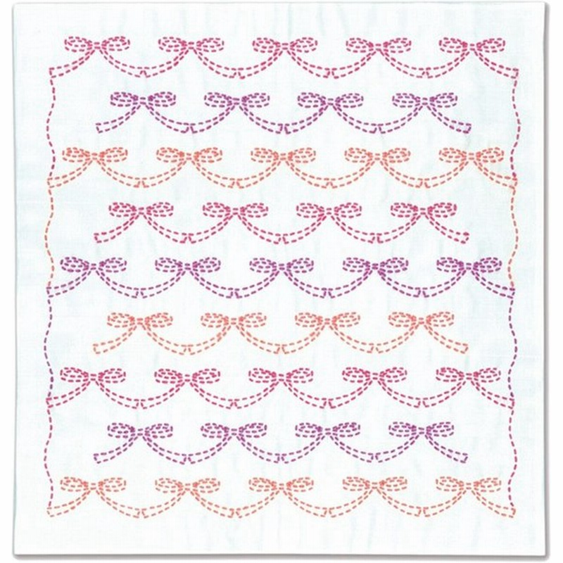 刺し子 花ふきんキット リボン 刺し子 刺し子キット 花ふきんキット 水で消える図案 通販 Lineポイント最大0 5 Get Lineショッピング