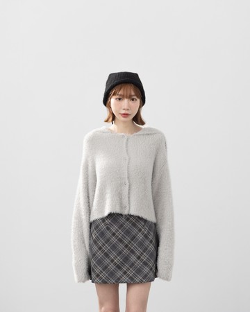 質感仿貂毛水手領針織上衣 三色售