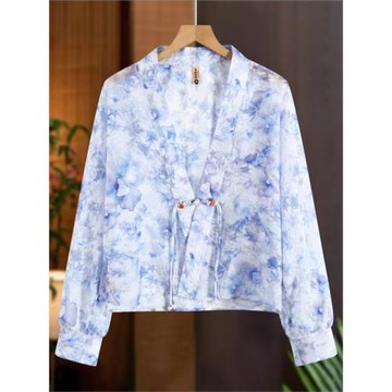 新中式國風2025夏季新款百搭薄款長袖襯衣外套女長袖防嗮小衫上衣