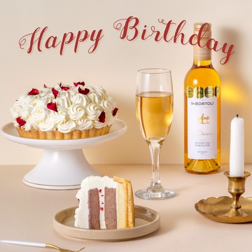 ［生日系列］【KINBER MADE 金帛手製】 捧花焦糖可可戚風塔｜生日禮物