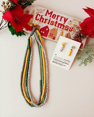 多層次短款項鍊_活力黃與粉綠的組合 防水霧設計