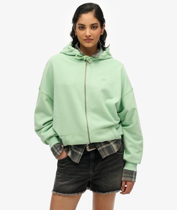 Superdry Women's Studios Zip Hoodie Green Size: 10