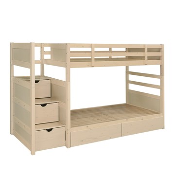 Homelike 喜家居收納樓梯雙層床(附抽屜)(2252) 實木