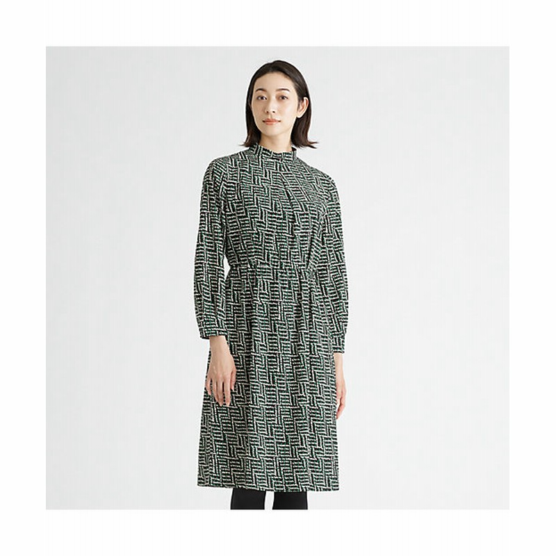 Paul Stuart Women ポール スチュアート エリプスクロッシングプリント ワンピース ミドリ ワンピース ドレス 三越伊勢丹 公式 通販 Lineポイント最大6 0 Get Lineショッピング