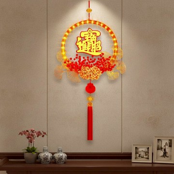 新年鴻運花環流光LED掛燈_40CM 招財進寶40CM