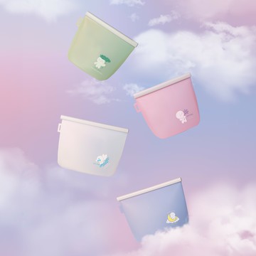 限時優惠【仁舟淨塑】雲朵好矽袋(包色4件組) | 矽膠食物袋/保鮮袋/舒肥袋