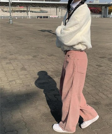 韓國空運 - 寬版燈芯絨長褲3色