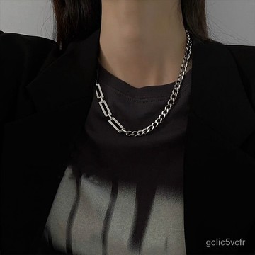 鏤空鏈條拚接中性項鏈男女潮帥ins冷淡風嘻哈網紅衛衣鎖骨鏈配飾 情侶款項鏈 T恤項鏈配飾 男士配飾 搭配T恤毛衣鏈