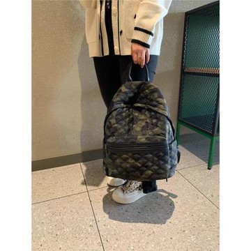 港風太空棉休閑雙肩包2025新款潮流大容量超輕時尚休閑外貿背包女